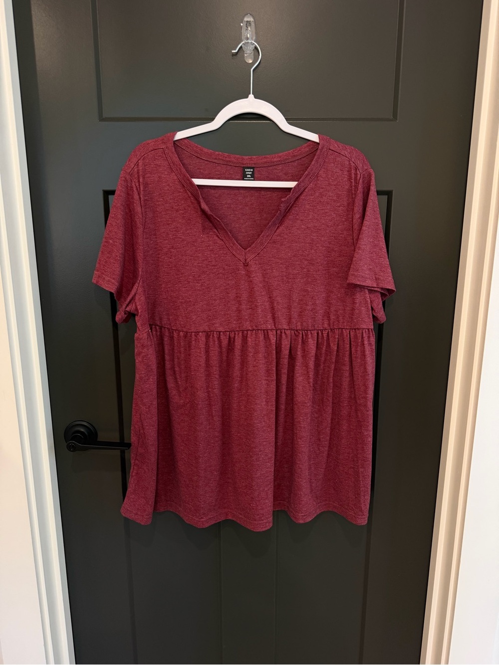 SHEIN Burgundy Babydoll Top - 2XL